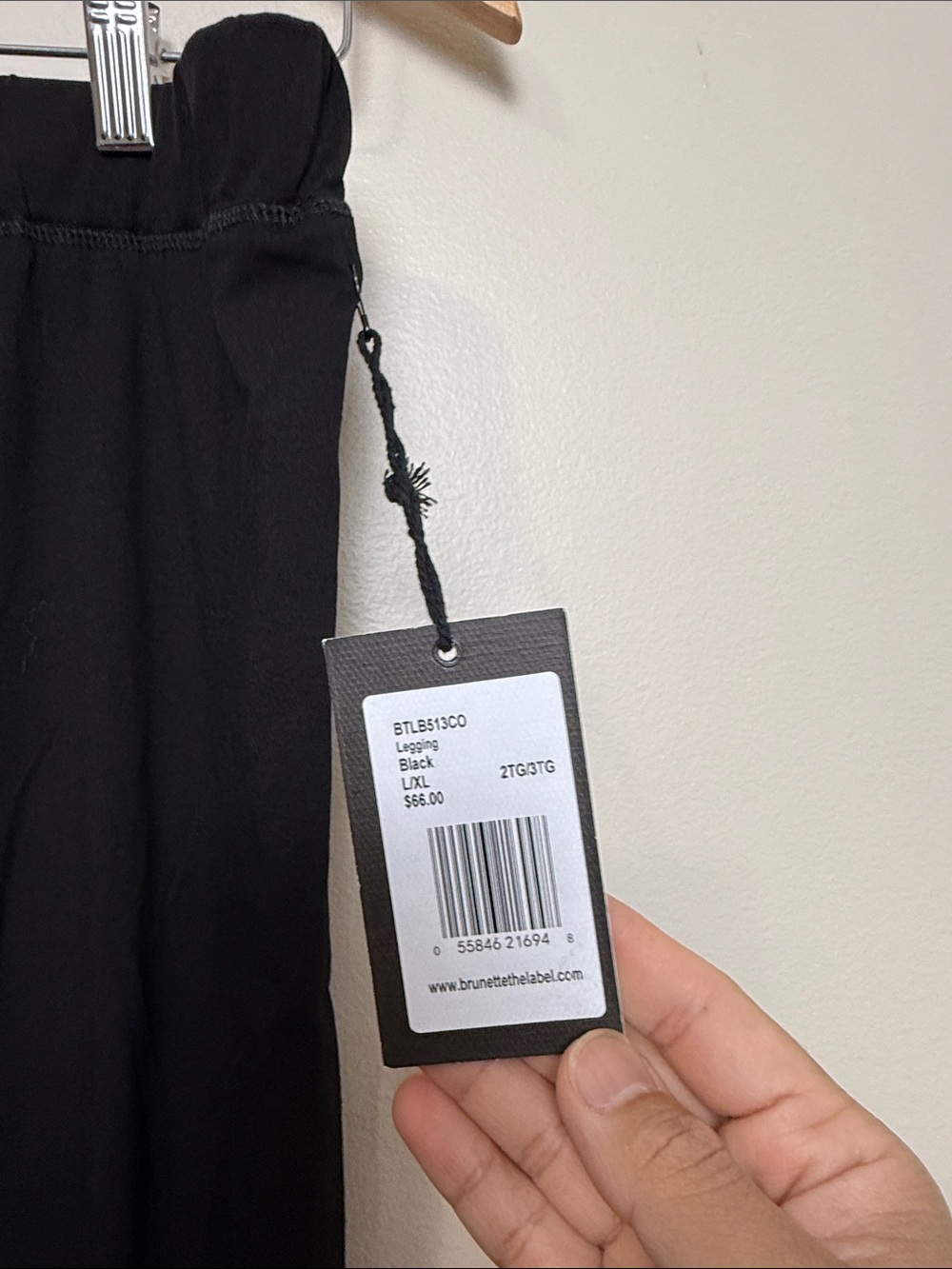 Brunette The Label Black Stretch Leggings size L/XL - Picture 2 of 6